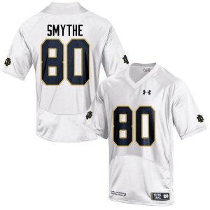 Notre Dame Fighting Irish Men's Durham Smythe #80 White Under Armour Authentic Stitched College NCAA Football Jersey MQZ1899AM